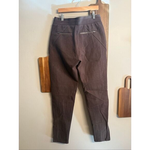 Athleta Brown Zipper Leg Venice Heathered Pintuck Pants Size Small Tall NWT - Picture 2 of 5